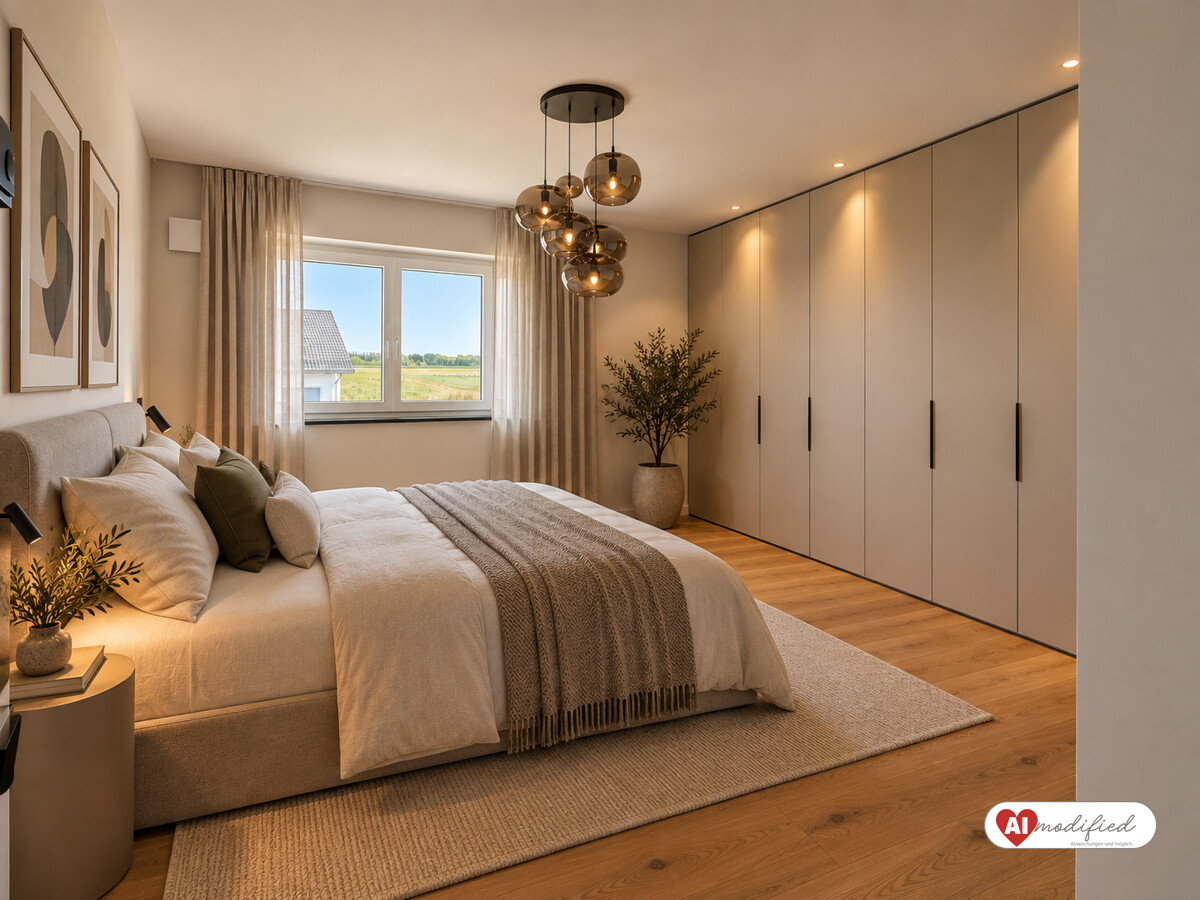 Elternschlafzimmer (KI möbliert)