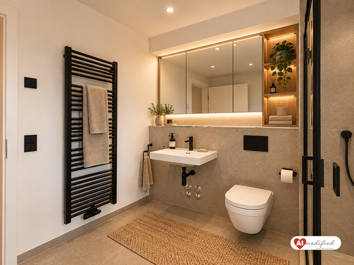 Badezimmer (mit KI möbliert)
